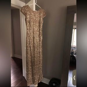 Badgley Mischka Gold Sequin Dress